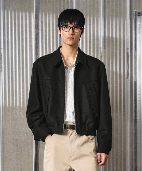 エルムード MAINE ウールブルゾン ブラック メンズジャケット