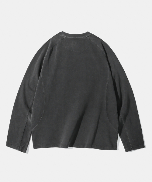 ディミトリブラック VLAD ピグメント スラッシュ ロングスリーブ Tシャツ チャコール 画像 3
