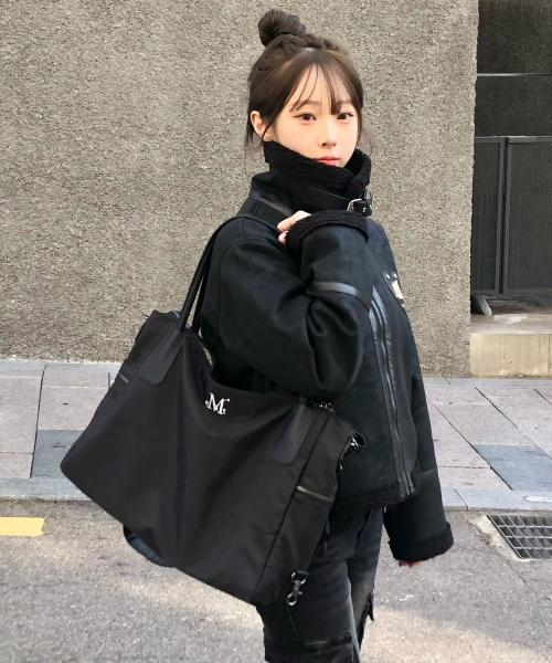 MUCENT 4웨이 시그니처 로고 유니섹스 토트백 이미지 2