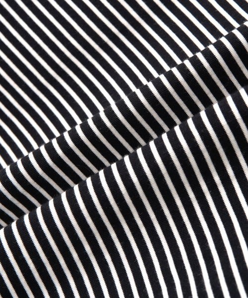 エックスコンテナ オーバーフィット ストライプ ロングスリーブ Tシャツ BLACK 画像 5