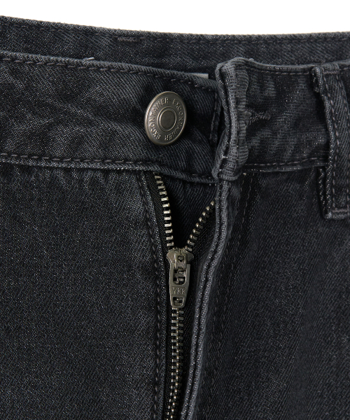 X CONTAINER ディープウォッシング ワイドデニムパンツ WASHED BLACK ワイド シルエット メンズ レディース 画像 5