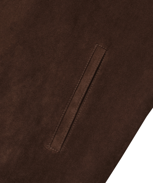 DOPE JASON スエードジャケット MOCHA オーバーフィット シングル フルジップ 画像 4