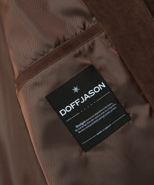 DOPE JASON スエードジャケット MOCHA オーバーフィット シングル フルジップ 画像 5