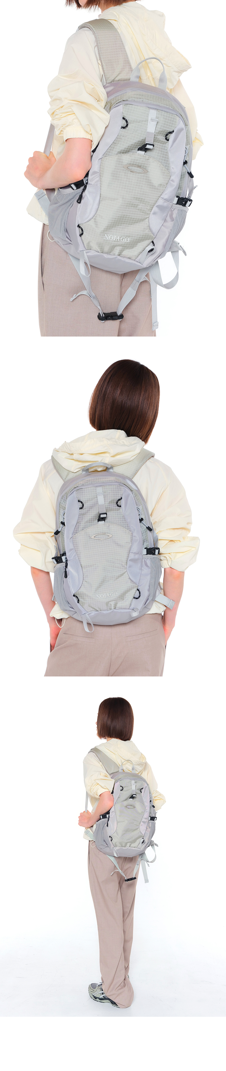 NOIAGO NOI1389 나일론 데일리 백팩 (차콜) 이미지 8