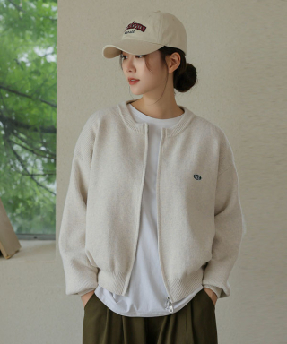 コスエグ 刺繍 2ウェイ ニット ジップアップ カーディガン 画像 3