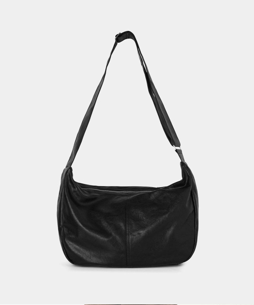 메종미네드(MAISON MINED) LEATHER HOBO BAG BLACK 이미지 5