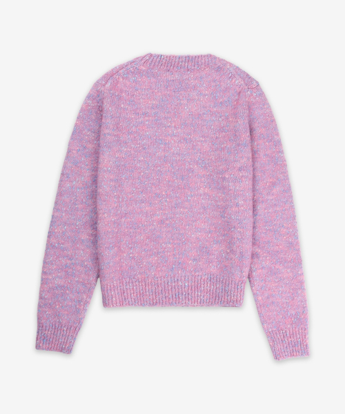 アルパカコットンミックス Oネックニット - ローズバイオレット 画像 2