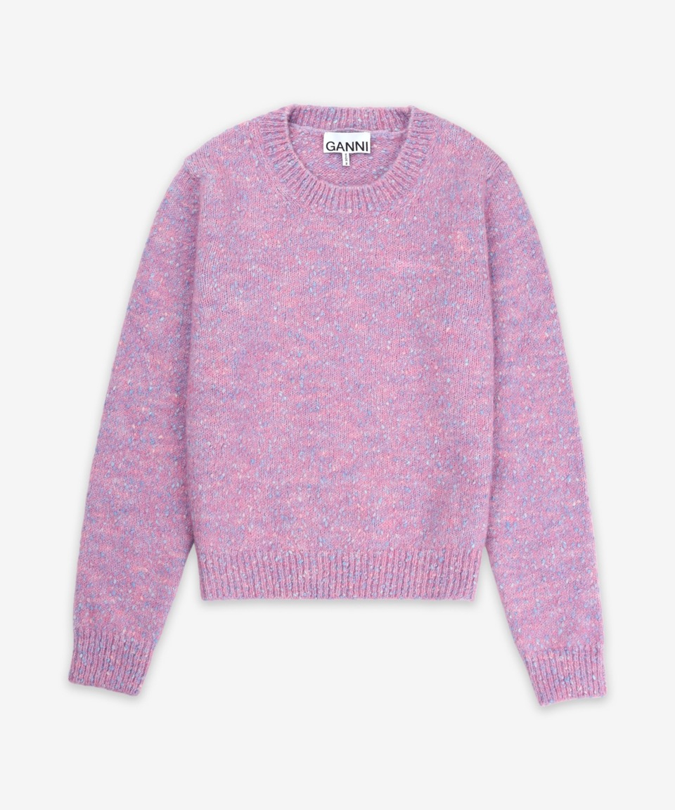 アルパカコットンミックス Oネックニット - ローズバイオレット 画像 11