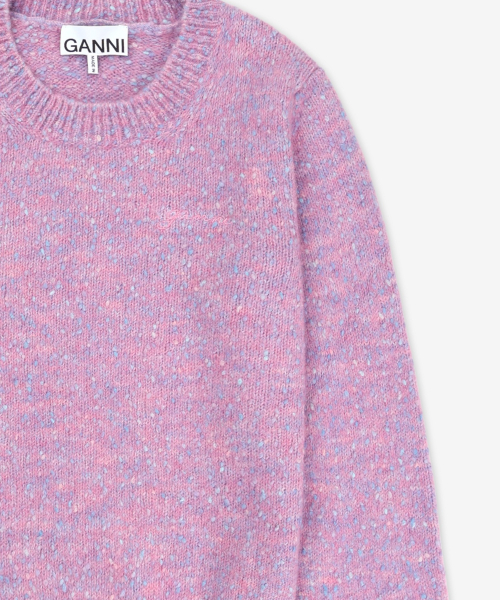 アルパカコットンミックス Oネックニット - ローズバイオレット 画像 5