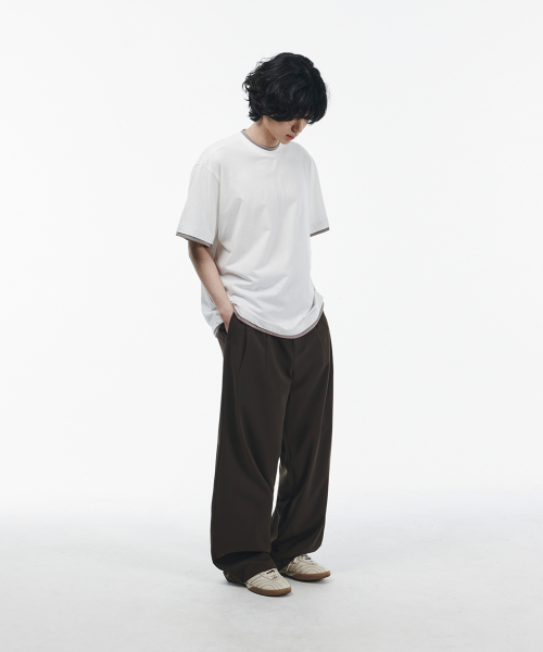 SIGNATURE シグニチャー ダブルタック ワイドスラックス 画像 3