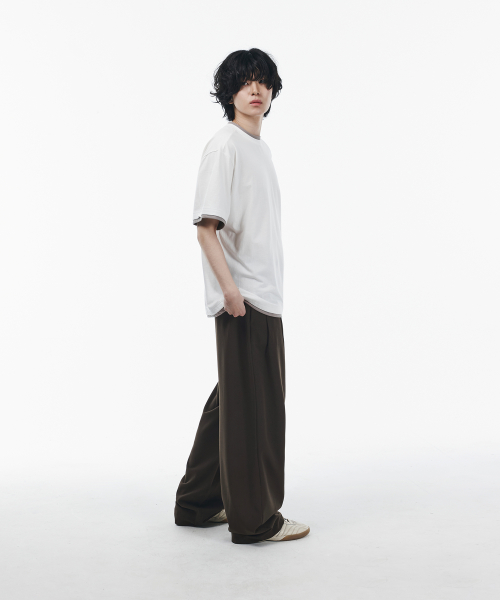 SIGNATURE シグニチャー ダブルタック ワイドスラックス 画像 5