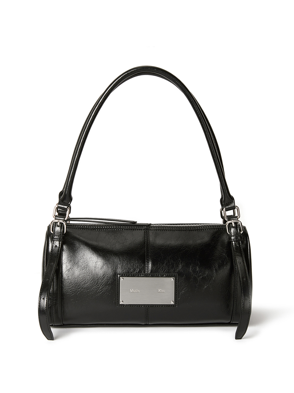 MATIN KIM 마뗑킴(MATIN KIM) BUCKLE STRAP SHOULDER BAG IN BLACK 이미지 2