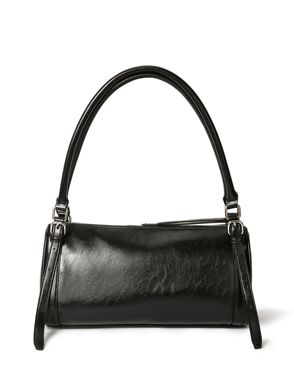 MATIN KIM 마뗑킴(MATIN KIM) BUCKLE STRAP SHOULDER BAG IN BLACK 이미지 3
