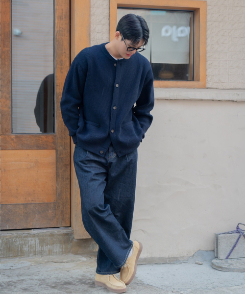 ジークリップ ピンタック バルーンフィット ワイドデニムパンツ Dark Blue 画像 7