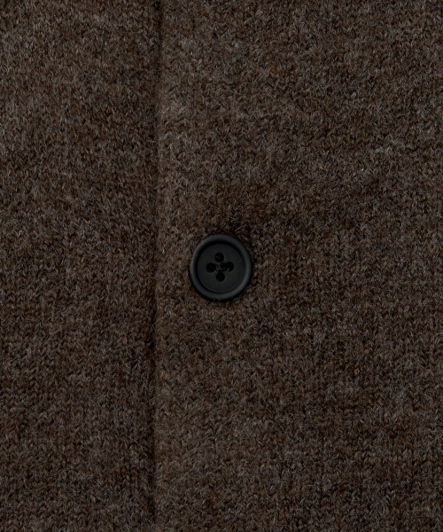X-container ミニマルボタン ラウンドネック クロップカーディガン MUTE BROWN 画像 4
