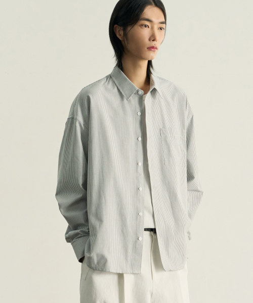 ロテムバー オーディナリー クロップ ストライプシャツ WHITE デイリールームコラボ レディース 半袖 画像 4