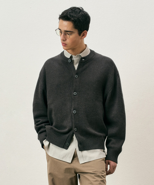 ソフト ベーシック ラウンド カーディガン ネイビー NAVY 画像 12