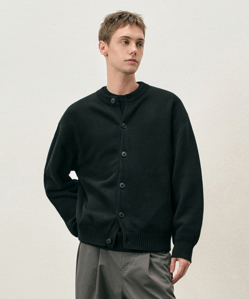 ソフト ベーシック ラウンド カーディガン ネイビー NAVY 画像 8