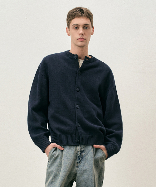 ソフト ベーシック ラウンド カーディガン ネイビー NAVY 画像 9
