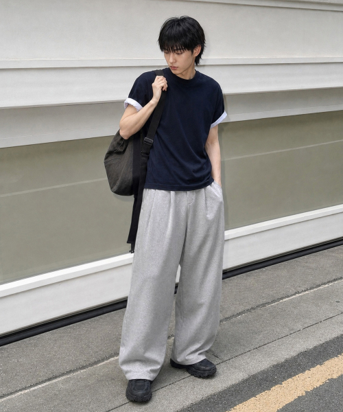 シグニチャー ダブルタック ワイドトレーニングパンツ 2カラー展開 画像 1