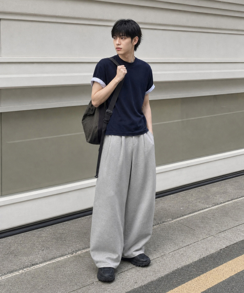 シグニチャー ダブルタック ワイドトレーニングパンツ 2カラー展開 画像 3