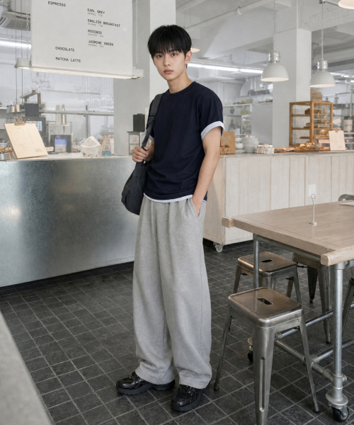 シグニチャー ダブルタック ワイドトレーニングパンツ 2カラー展開 画像 4