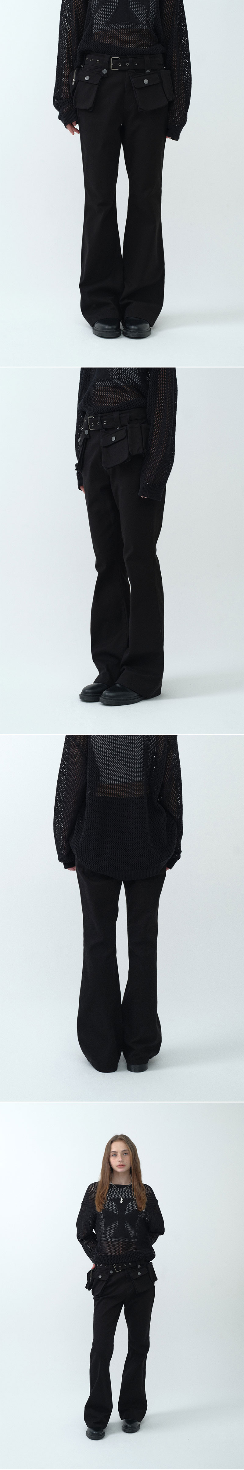 KIRSH × VIVASTUDIO ベルト カーゴパンツ ブラック 画像 2