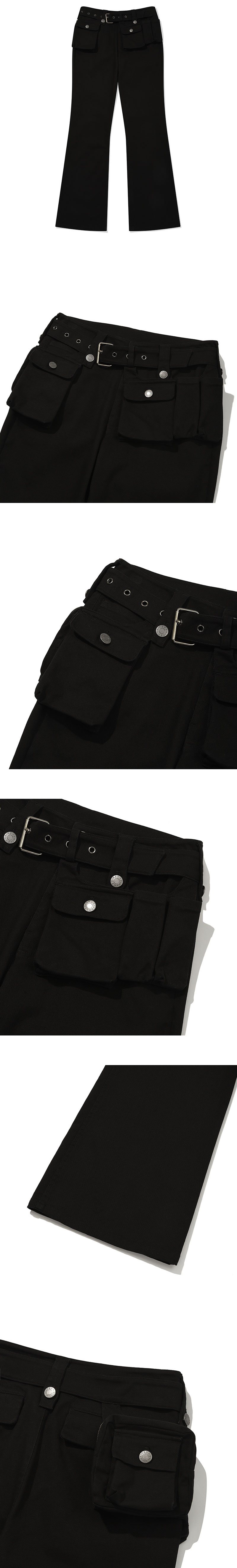 KIRSH × VIVASTUDIO ベルト カーゴパンツ ブラック 画像 3
