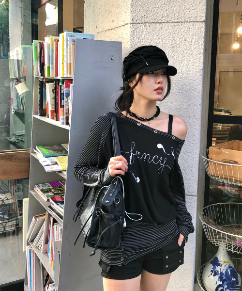 ベルテッド ウォッシュド レザーバッグ ブラック 이미지 3
