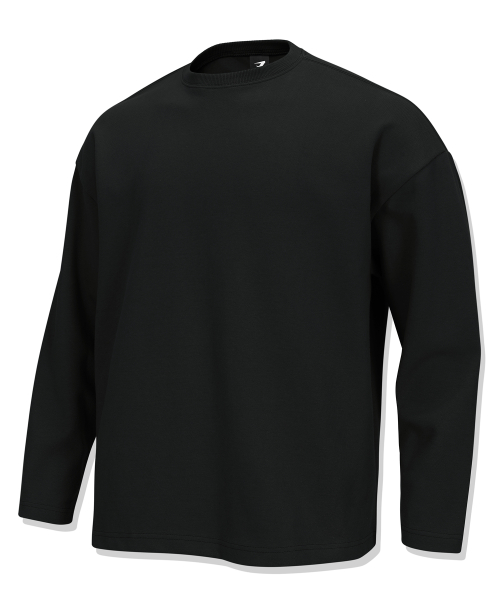 上質綿混 オーバーフィット ロング スリーブ Tシャツ 画像 6