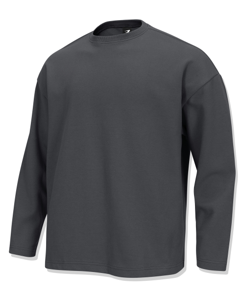 上質綿混 オーバーフィット ロング スリーブ Tシャツ 画像 7