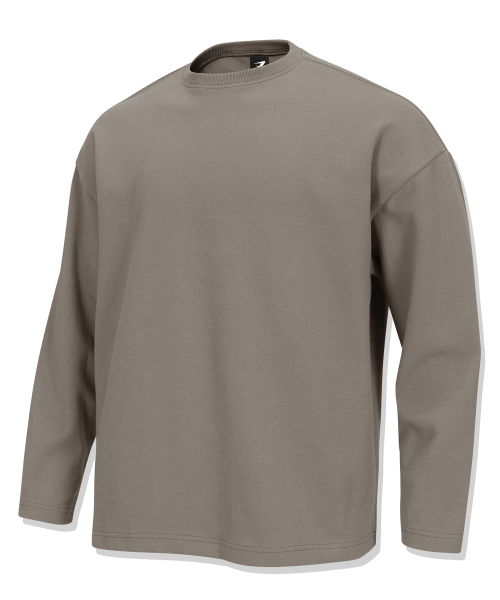 上質綿混 オーバーフィット ロング スリーブ Tシャツ 画像 8