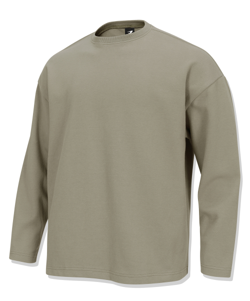 上質綿混 オーバーフィット ロング スリーブ Tシャツ 画像 9