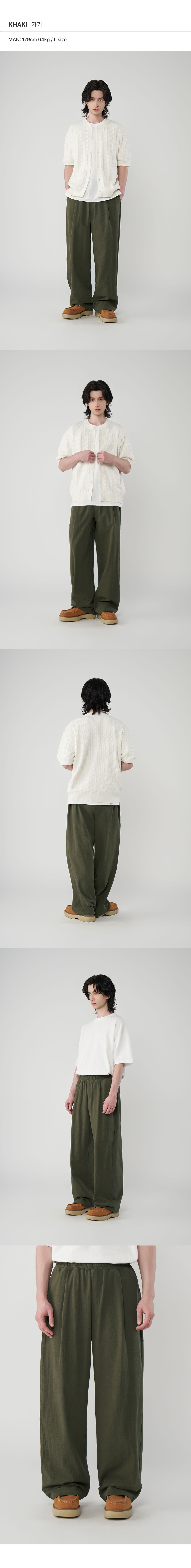 ライク リネン ワンタック ワイド バンディング パンツ 画像 6