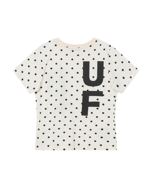 バウプ B logo スリムフィット Tシャツ ドットアイボリー メンズ 半袖 画像 3