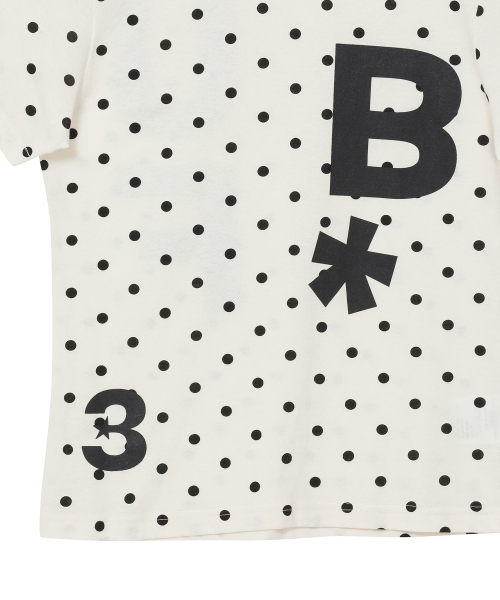 バウプ B logo スリムフィット Tシャツ ドットアイボリー メンズ 半袖 画像 7