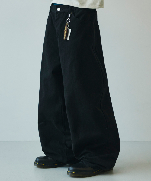サマー ワイド カーブド ダーツ コットンパンツ 画像 2