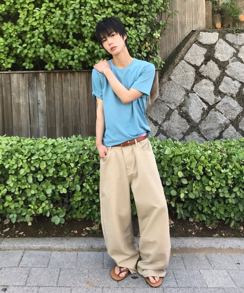 シグニチャー サマー ワイドパンツ コットン カーブドダーツ ベージュ レディース 画像 2