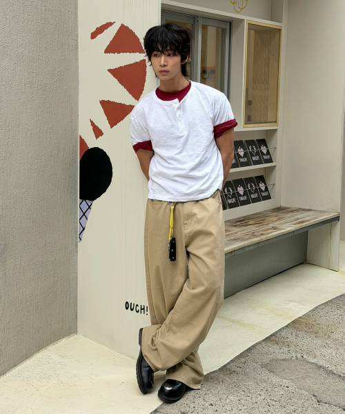 シグニチャー サマー ワイドパンツ コットン カーブドダーツ ベージュ レディース 画像 5