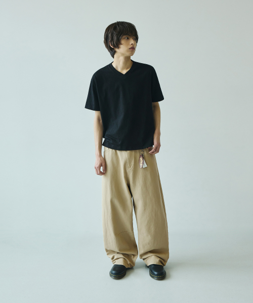 シグニチャー サマー ワイドパンツ コットン カーブドダーツ ベージュ レディース 画像 6