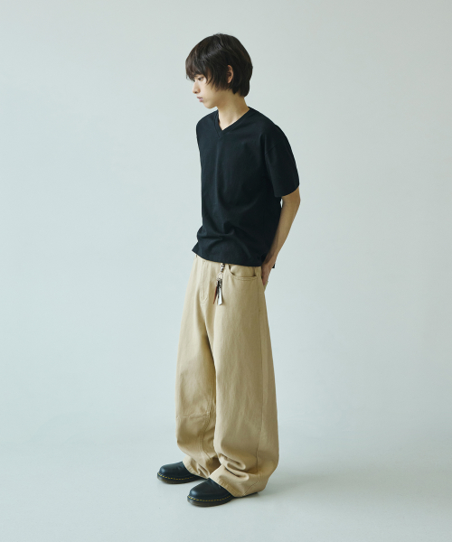 シグニチャー サマー ワイドパンツ コットン カーブドダーツ ベージュ レディース 画像 9