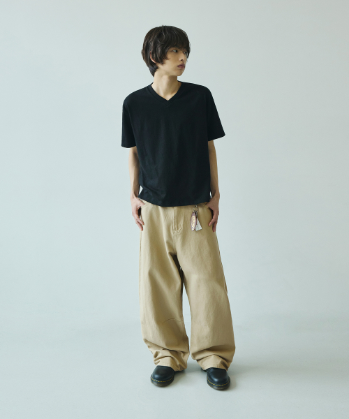 シグニチャー サマー ワイドパンツ コットン カーブドダーツ ベージュ レディース 画像 10