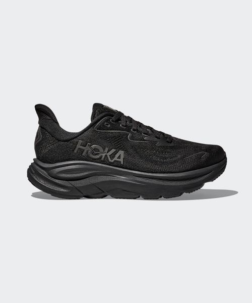 HOKA ホカ (女性) クリフトン 10 ワイド - ブラック:ブラック 画像 1