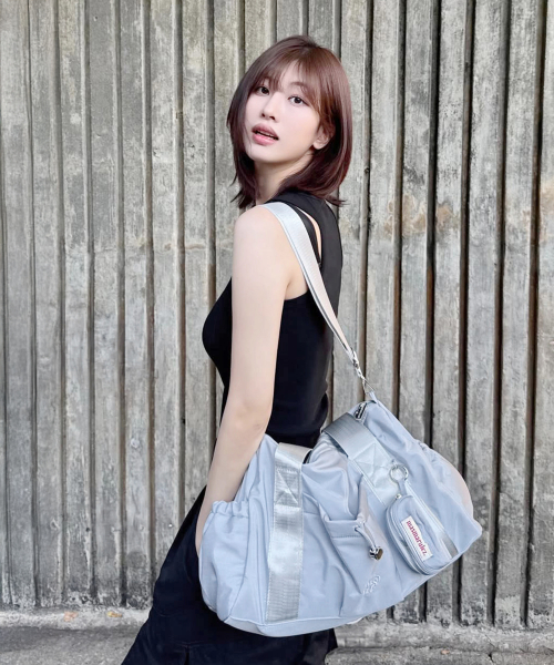 MASMARULEZ [파우치세트] glossy shoulder duffel bag_Mist blue 이미지 2
