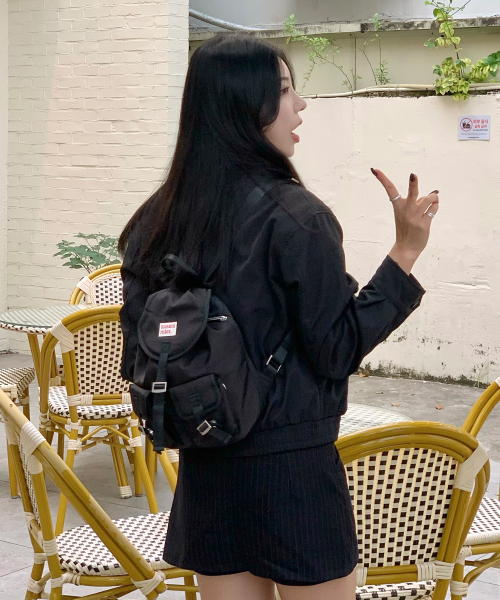 마스마룰즈(MASMARULEZ) mini ver. Glossy belted flap backpack_Black 이미지 2