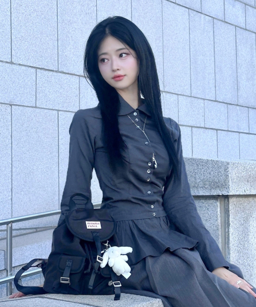 마스마룰즈(MASMARULEZ) mini ver. Glossy belted flap backpack_Black 이미지 3
