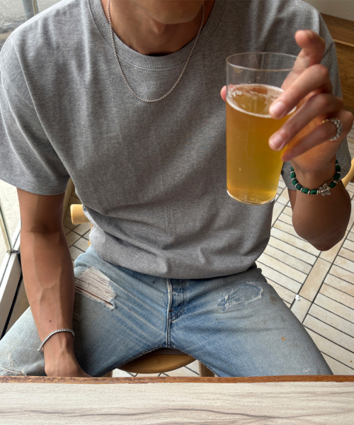 LE AR エッセンシャル クロップ Tシャツ ヘザーグレー レディース 半袖 画像 3