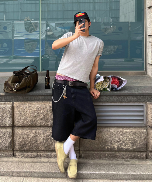 LE AR エッセンシャル クロップ Tシャツ ヘザーグレー レディース 半袖 画像 6