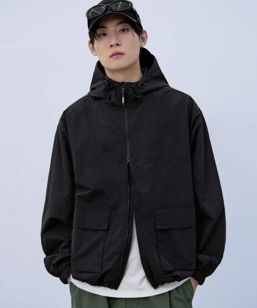 AERO テック フード ウインド ブレーカー ジャケット 画像 3