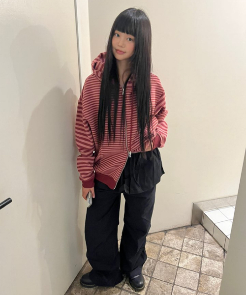 SOME PLACE 投影ストライプ刺繍プリントフードジップジャケット _ 3色展開 画像 2